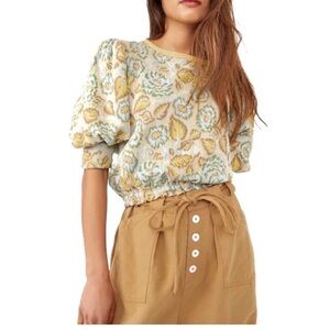 Free People "No Ordinary Top” Puff Sleeve